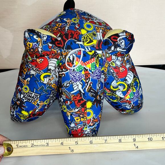 Sonic the Hedgehog Stuffed Plush Sticker Bomb Print Large Sega 18” 2019 - Picture 9 of 9
